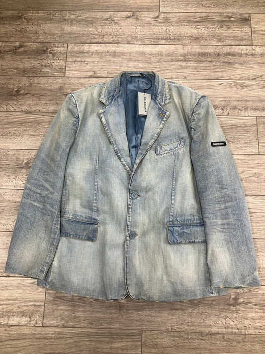 42-Balenciaga Denim Blazer Jacket