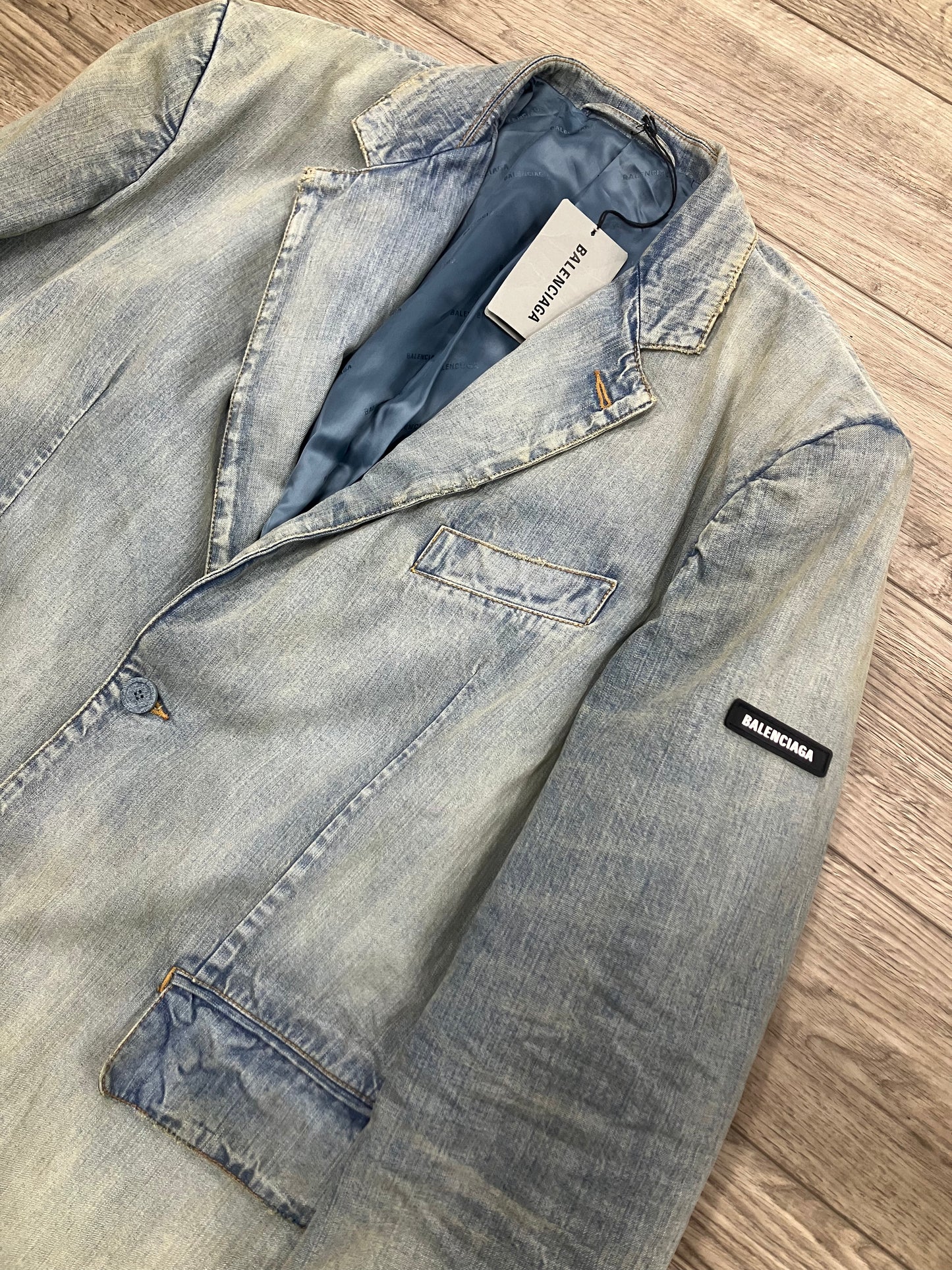 42-Balenciaga Denim Blazer Jacket