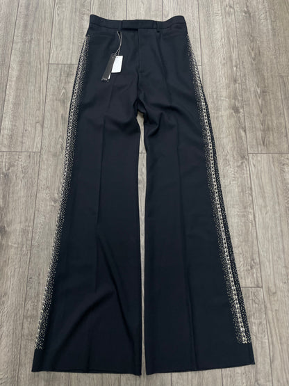 48 - Amiri Crystal Embellished Stripe Flare Dress Pants