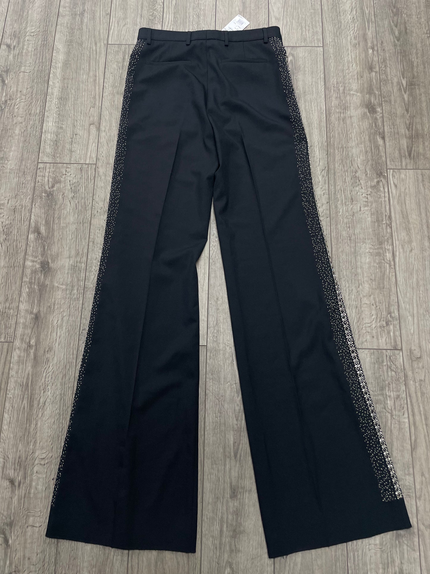 48 - Amiri Crystal Embellished Stripe Flare Dress Pants
