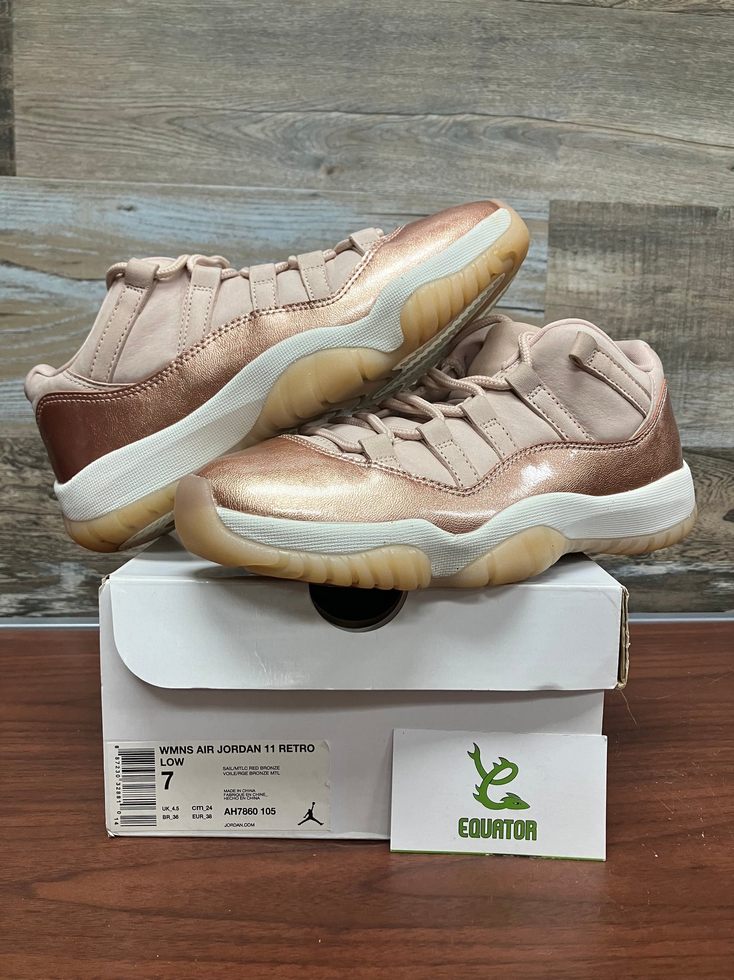 Jordan 11 Retro Low Rose Gold Size 7W/5.5M