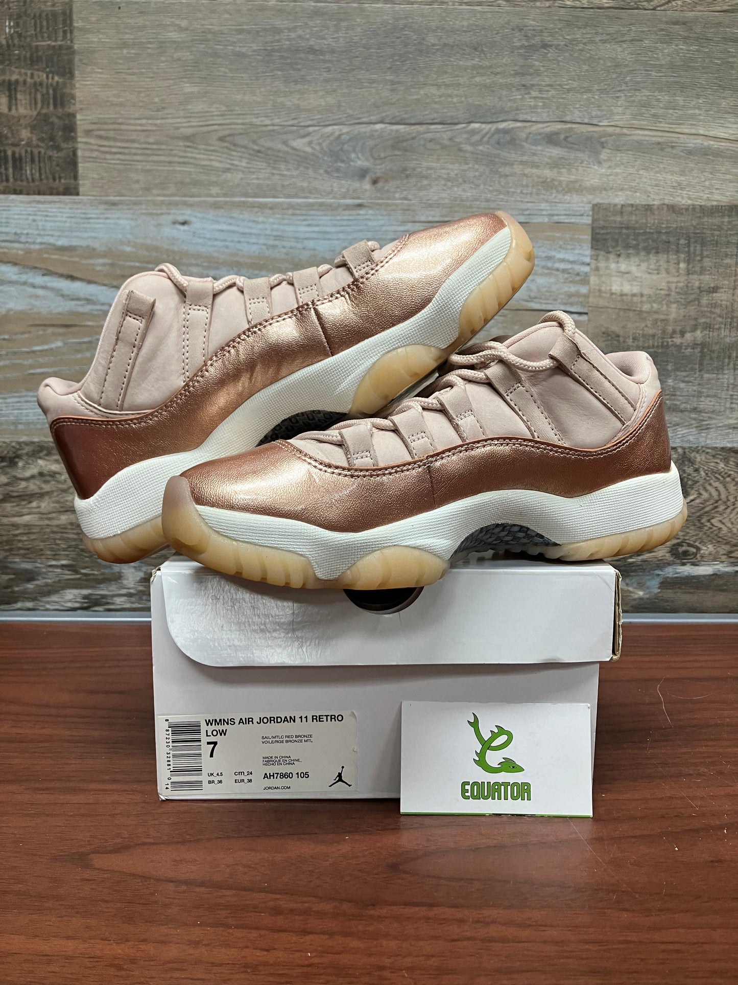 Jordan 11 Retro Low Rose Gold Size 7W/5.5M