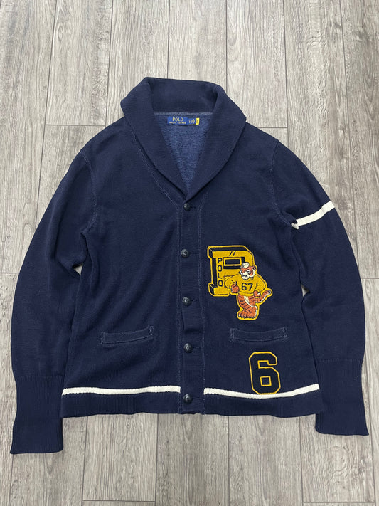 L - Polo Ralph Lauren Varsity Tiger Navy Shawl Cardigan