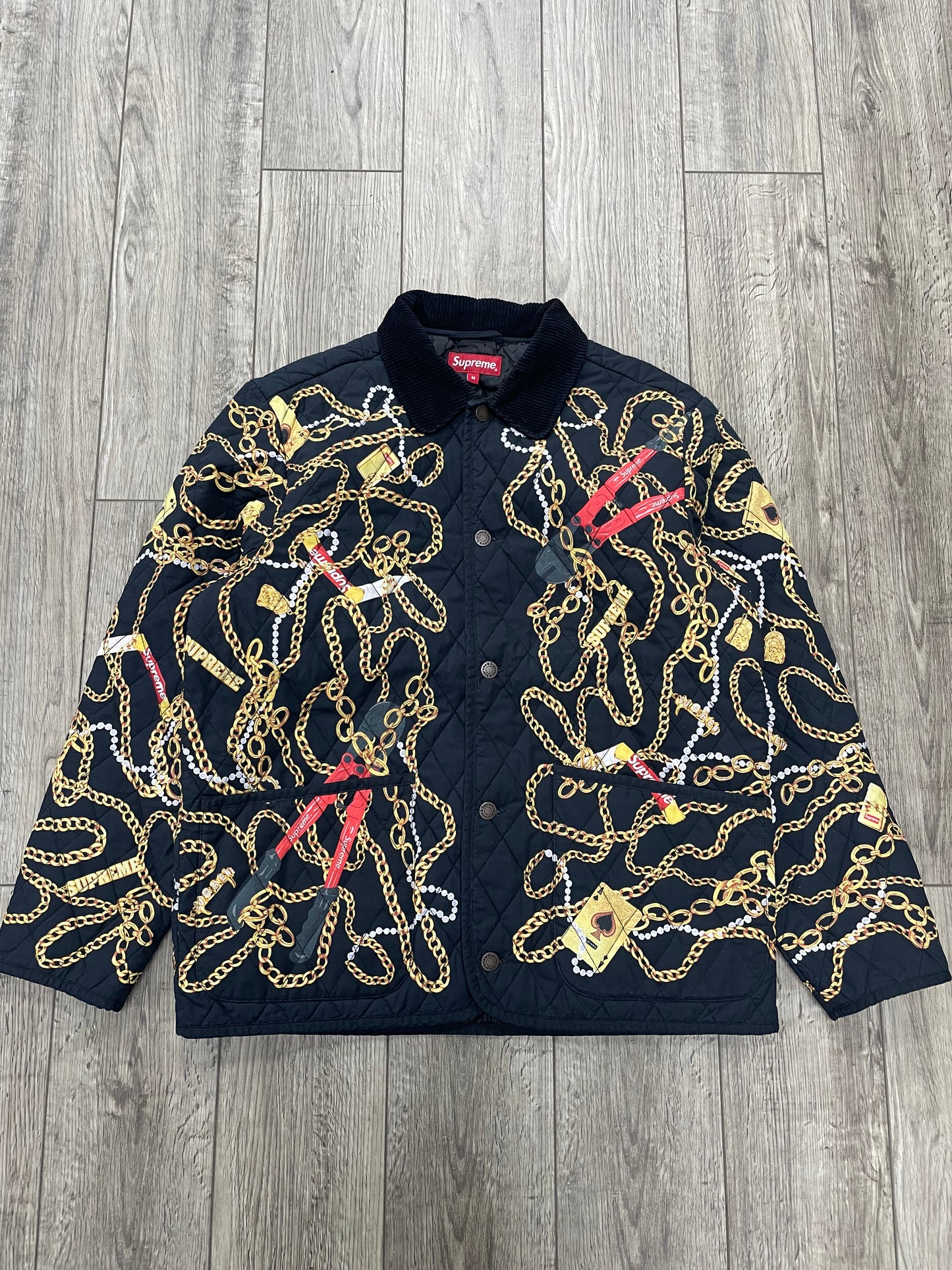 M - Supreme Gold Chains Quilted Jacket