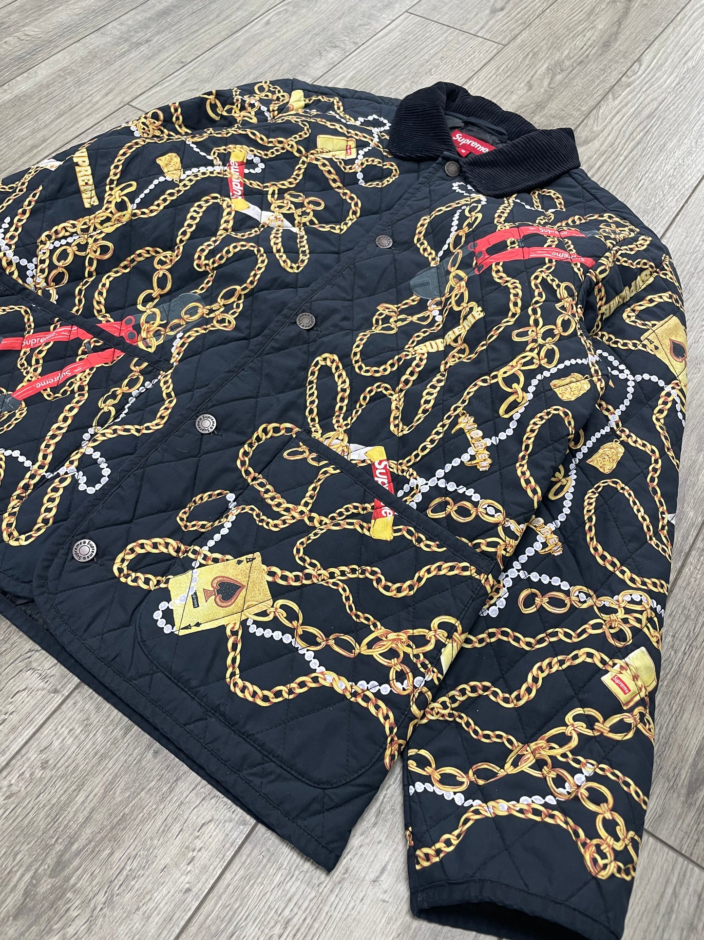 M - Supreme Gold Chains Quilted Jacket
