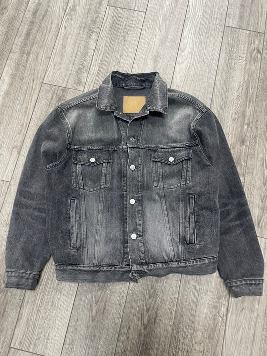 M/L-Balenciaga Faded Black Distressed Denim Jacket