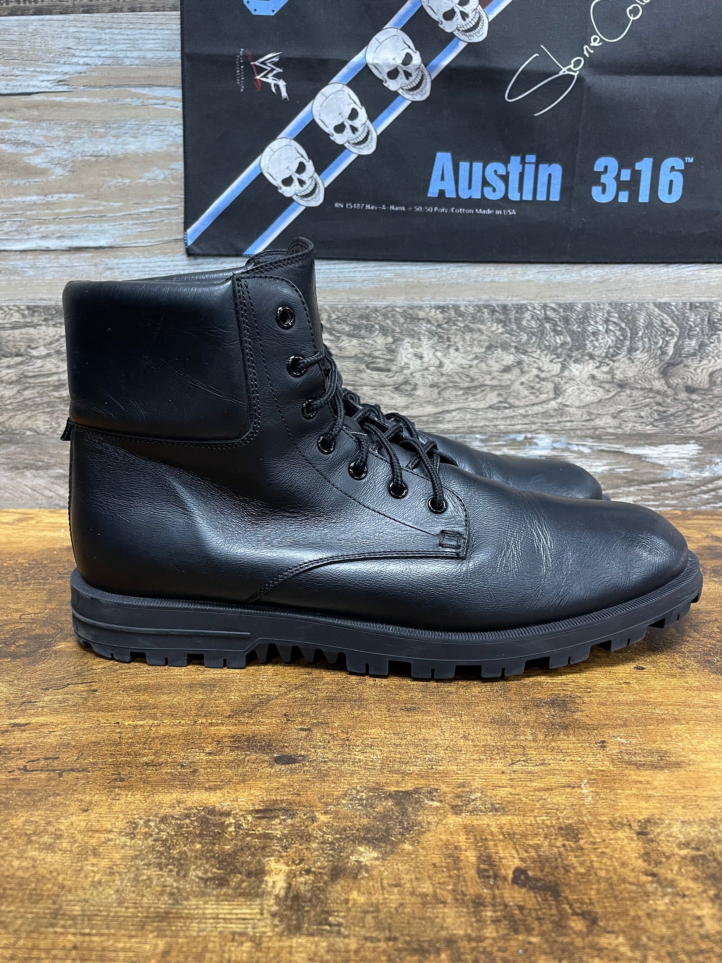 10-Gucci Lace-Up Combat Leather Boots