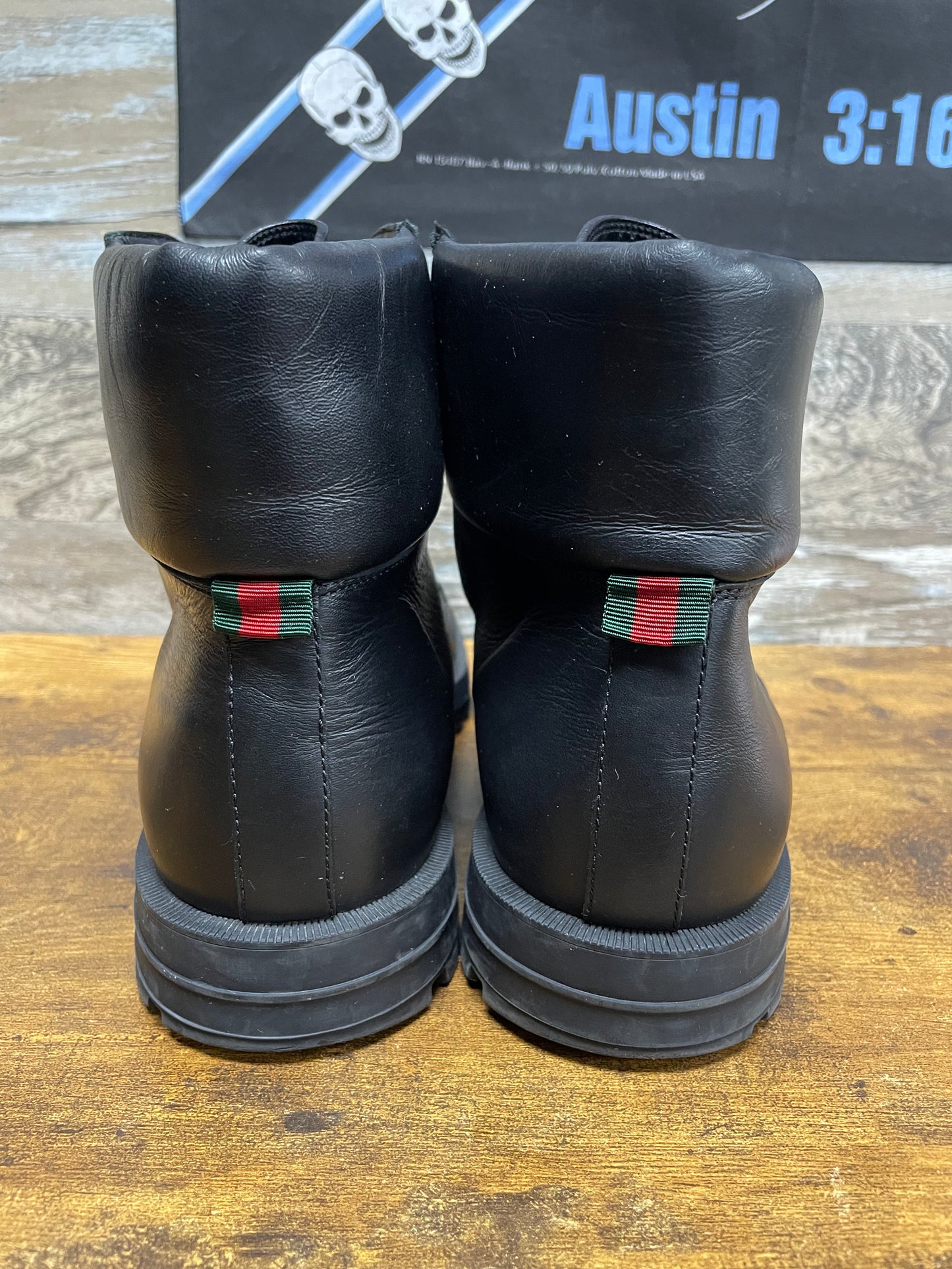 10-Gucci Lace-Up Combat Leather Boots