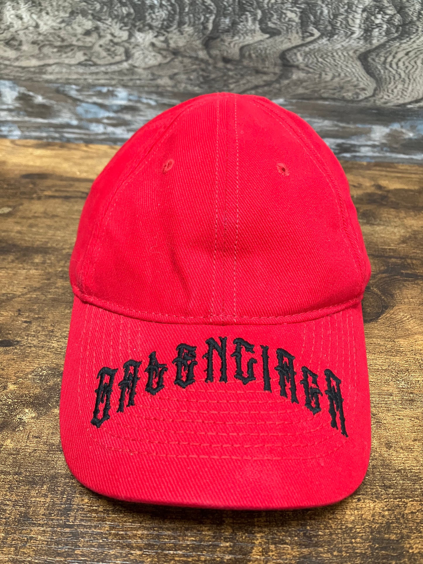 OS-Balenciaga Gothic brim Logo Hat