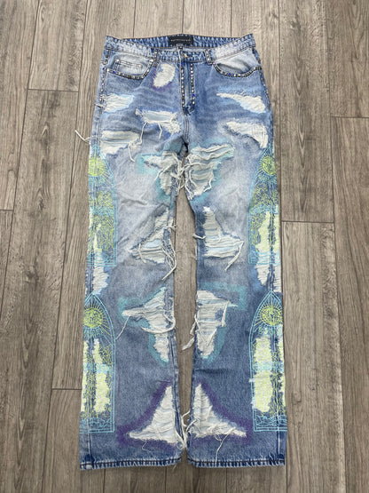 36-Who Decides War Stud Distressed Denim
