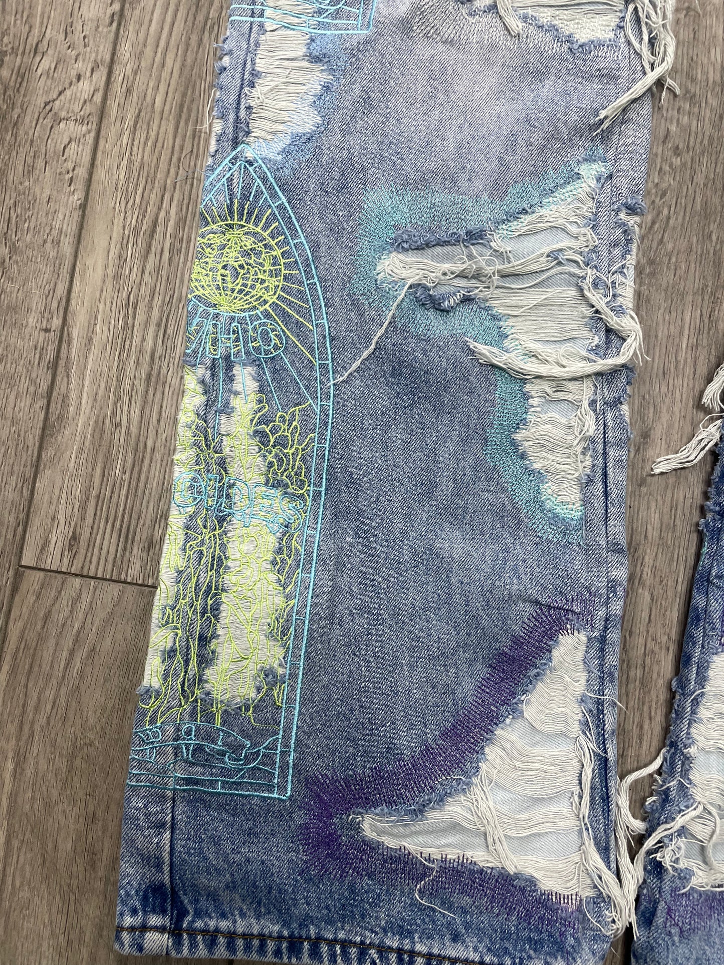 36-Who Decides War Stud Distressed Denim