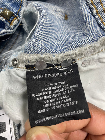 36-Who Decides War Stud Distressed Denim