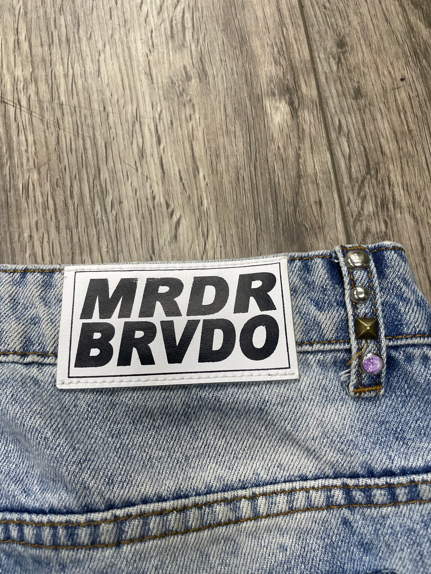 36-Who Decides War Stud Distressed Denim