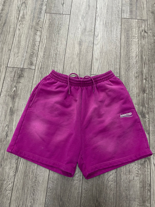 XXS-Balenciaga Campaign Logo Pink/Purple Sweat Shorts