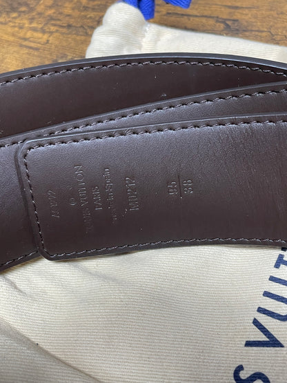 38 - Louis Vuitton Damier Ebene Initiales Brown Belt