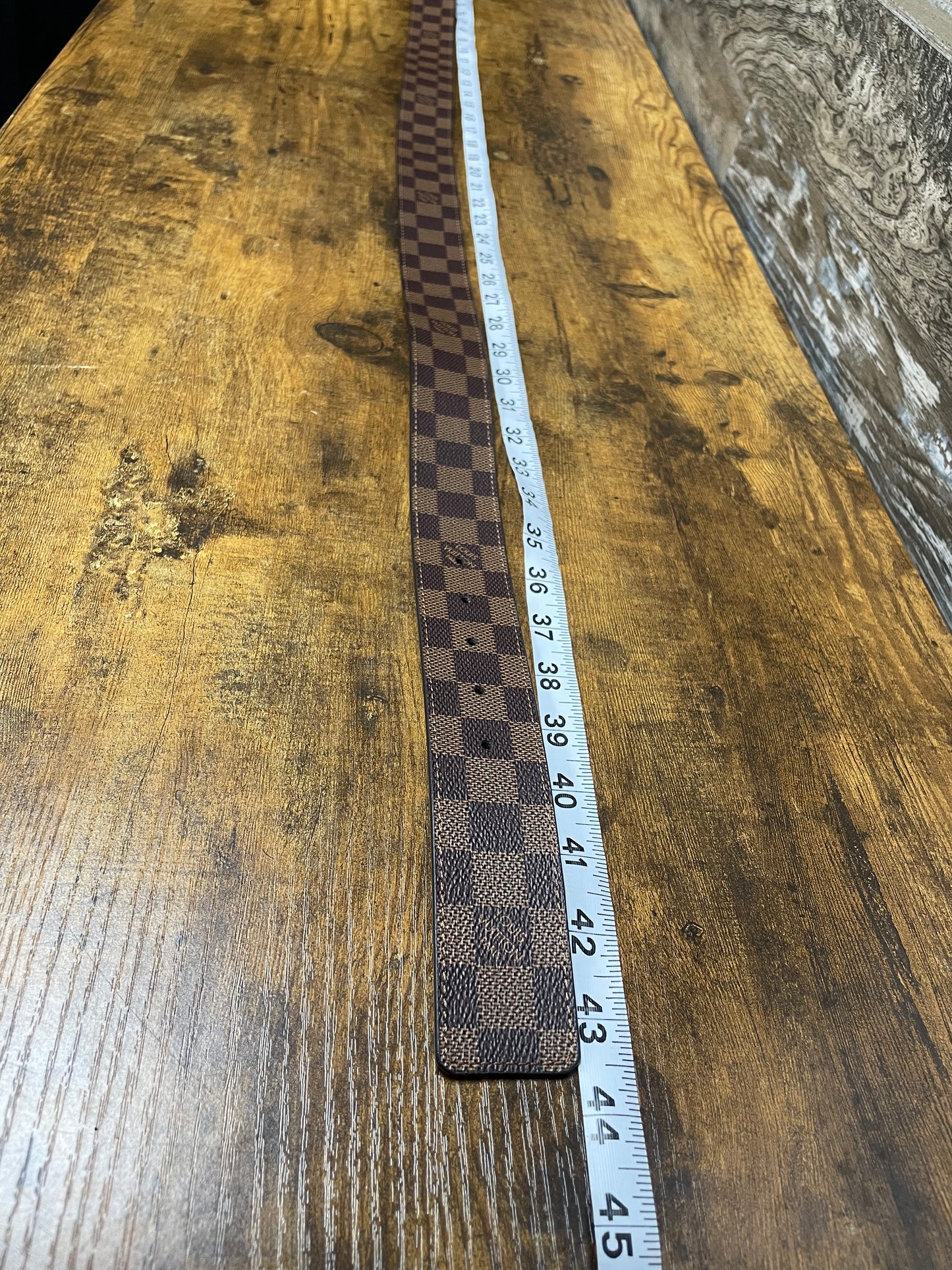 38 - Louis Vuitton Damier Ebene Initiales Brown Belt