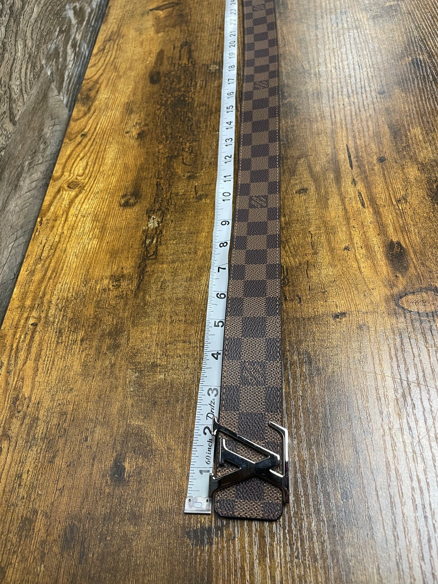 38 - Louis Vuitton Damier Ebene Initiales Brown Belt