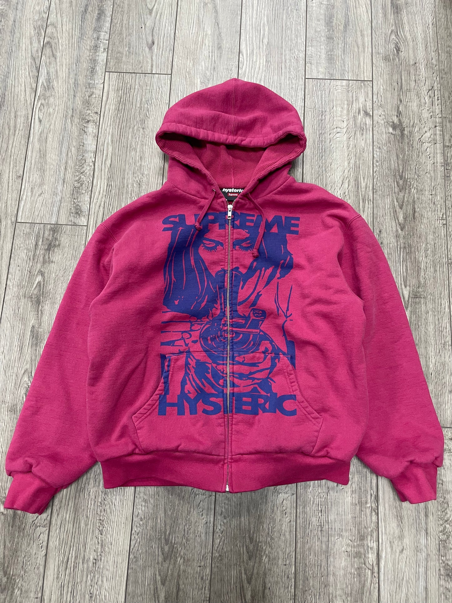 M - Supreme x Hysteric Glamour Thermal Lined Zip Up Hooded Sweatshirt