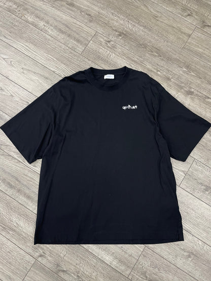 XXL - Off-White Floral Arrow Motif Black Tee
