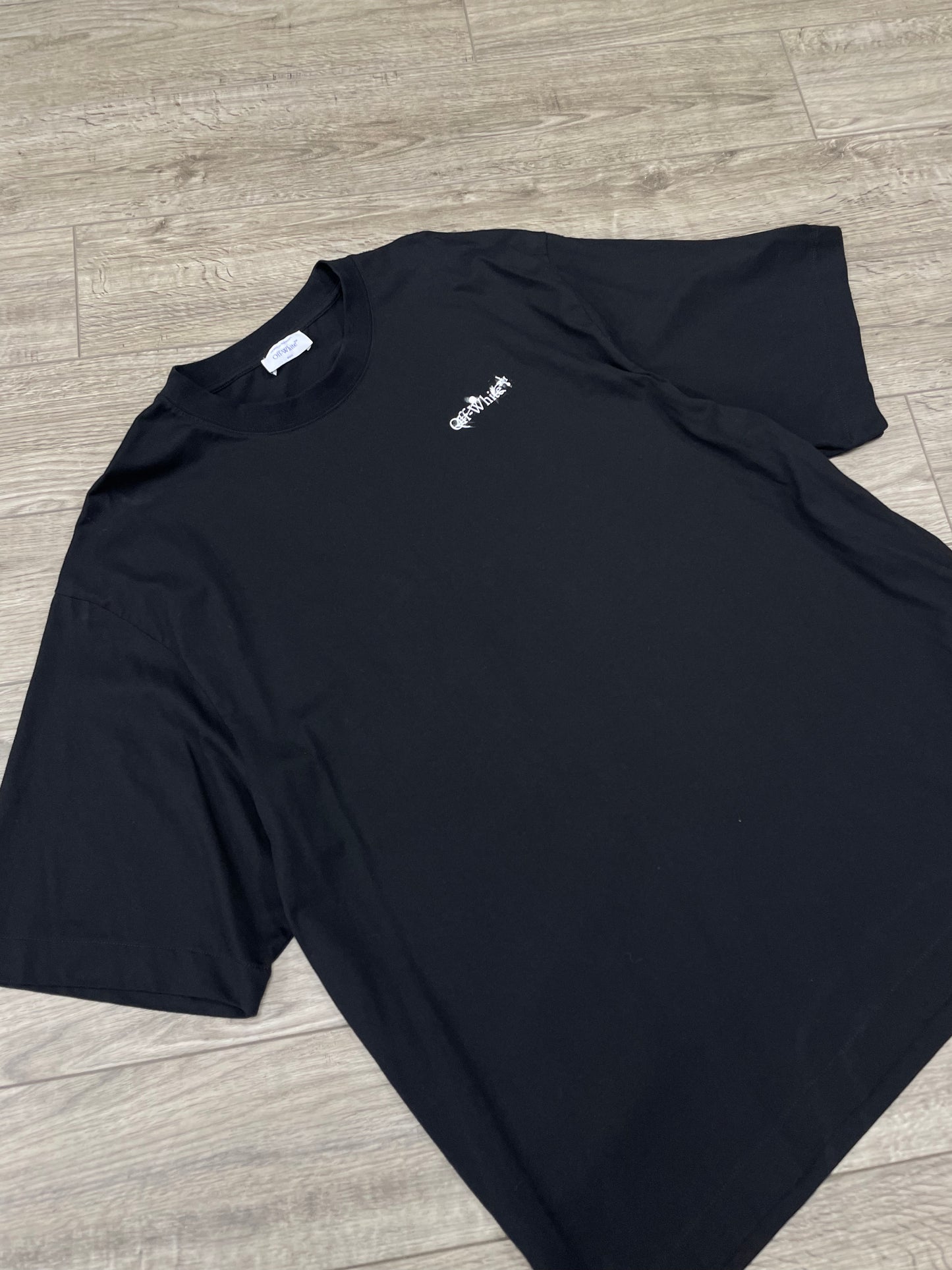 XXL - Off-White Floral Arrow Motif Black Tee