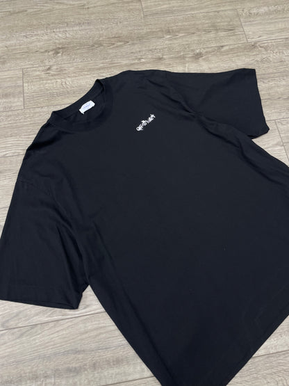 XXL - Off-White Floral Arrow Motif Black Tee