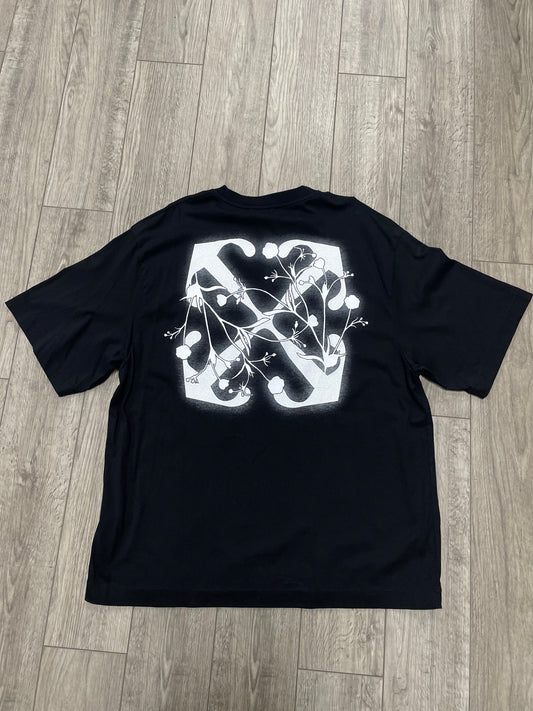 XXXL - Off-White Floral Arrow Motif Black Tee