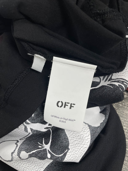 XXL - Off-White Floral Arrow Motif Black Tee