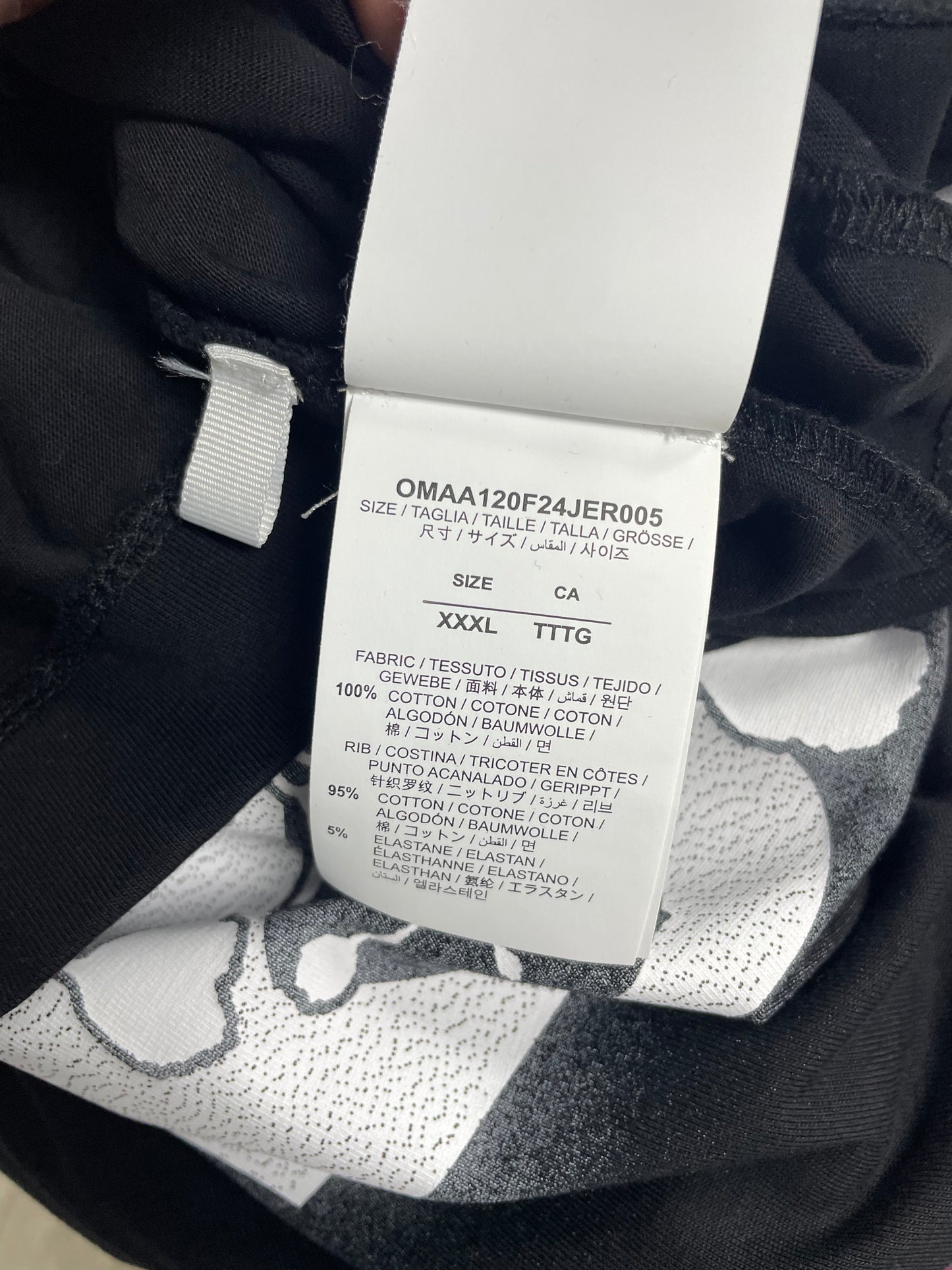 XXL - Off-White Floral Arrow Motif Black Tee