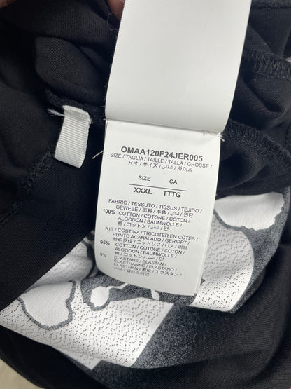 XXL - Off-White Floral Arrow Motif Black Tee
