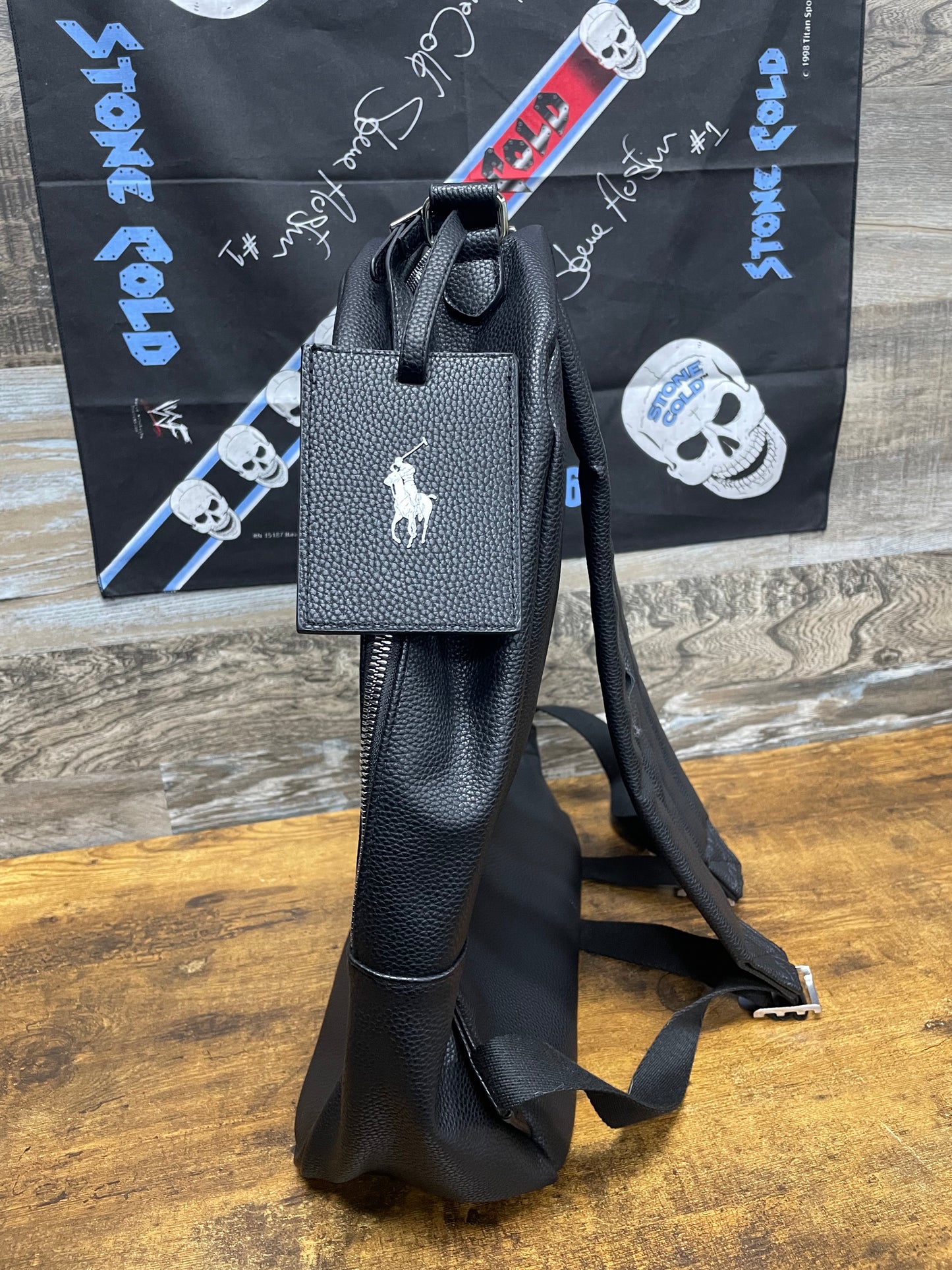 Polo Ralph Lauren Black Leather Bag