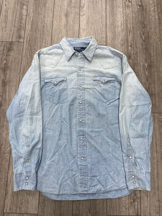 L - Polo Ralph Lauren Western Snap Denim Button Up