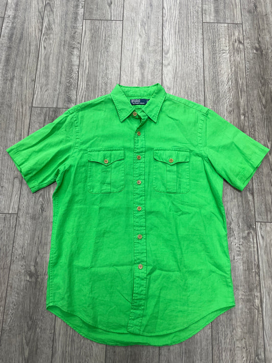 L - Polo Ralph Lauren Green Button Up Linen Shirt