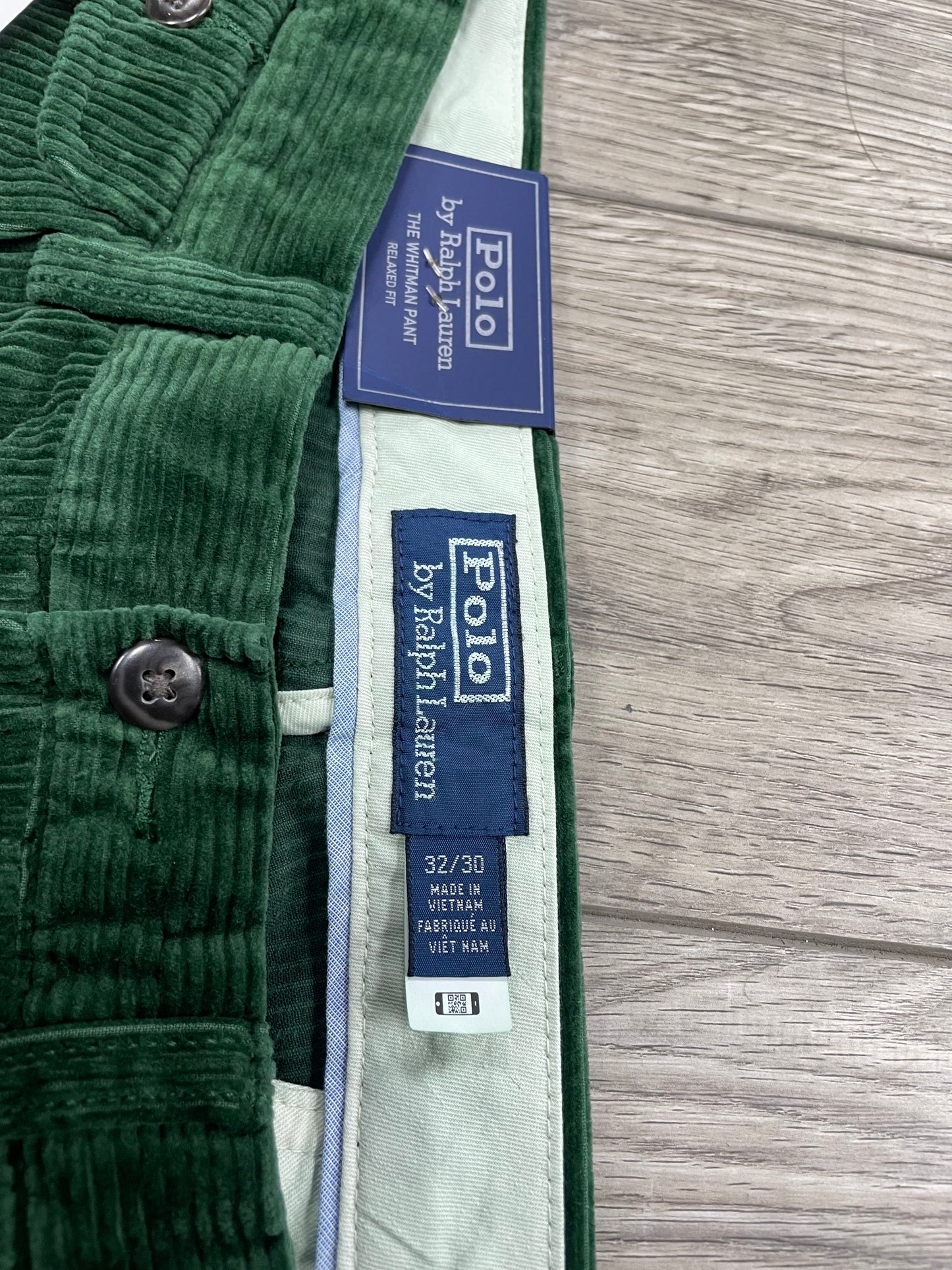 32 - Polo Ralph Lauren Whitman relaxed fit Green corduroy pants
