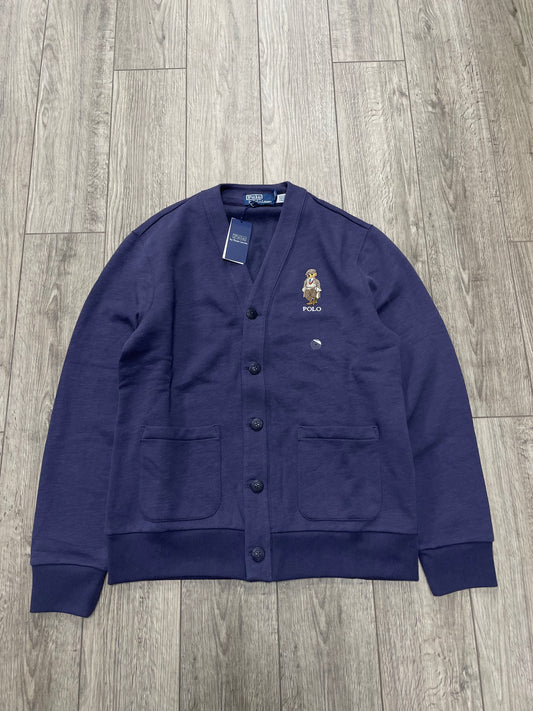M - Polo Ralph Lauren bear-embroidered fleece cardigan