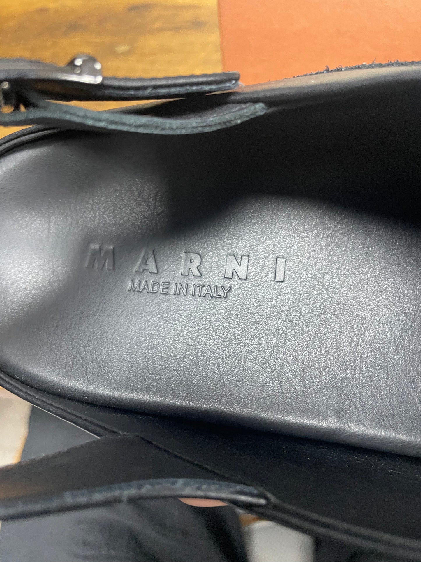 Marni Dada Sabot Slingback Leather Sandals Size 45/12