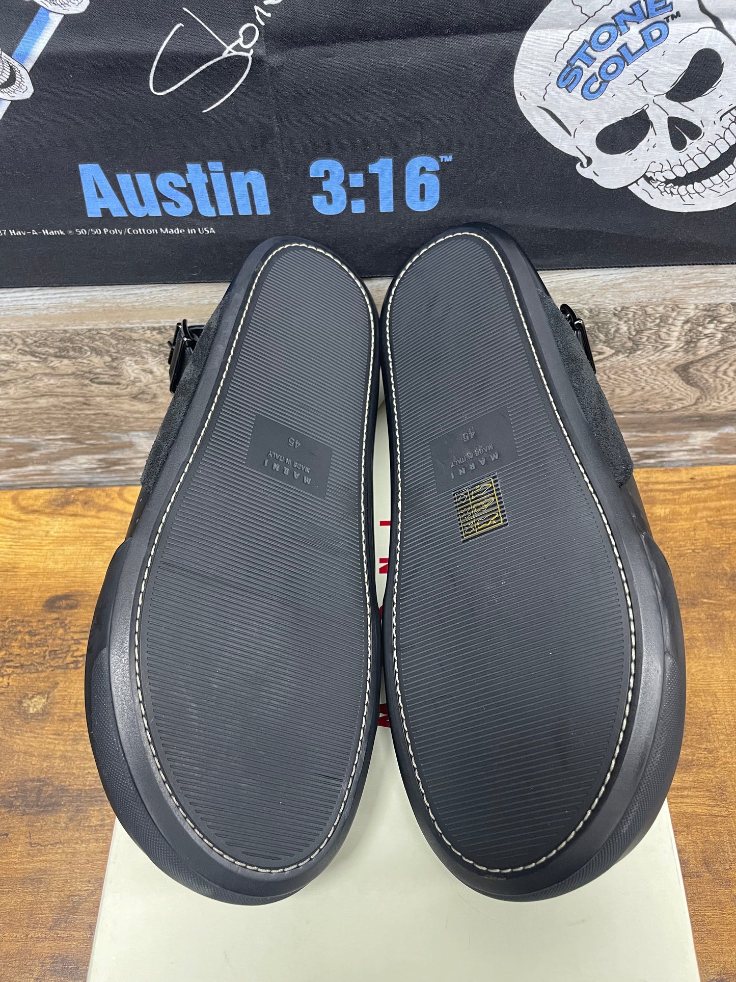 Marni Dada Sabot Slingback Leather Sandals Size 45/12