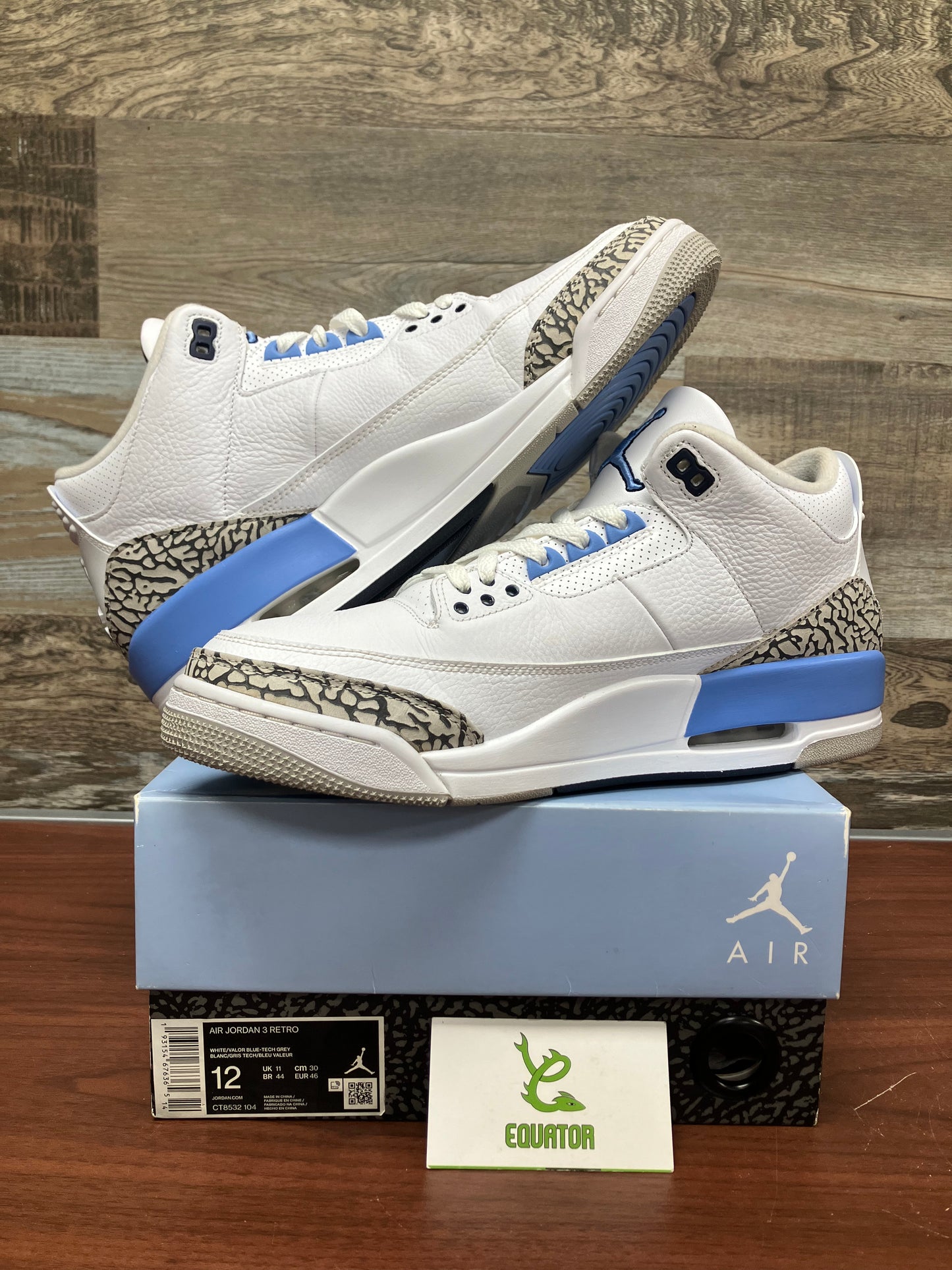 Jordan 3 Retro UNC Size 12