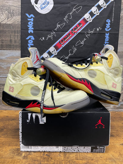 11.5-Air Jordan 5 Off-White Sail