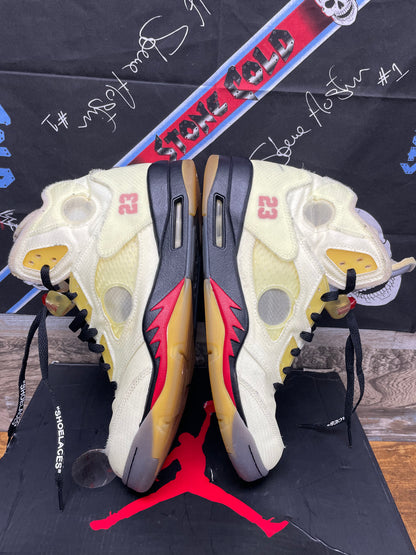 11.5-Air Jordan 5 Off-White Sail