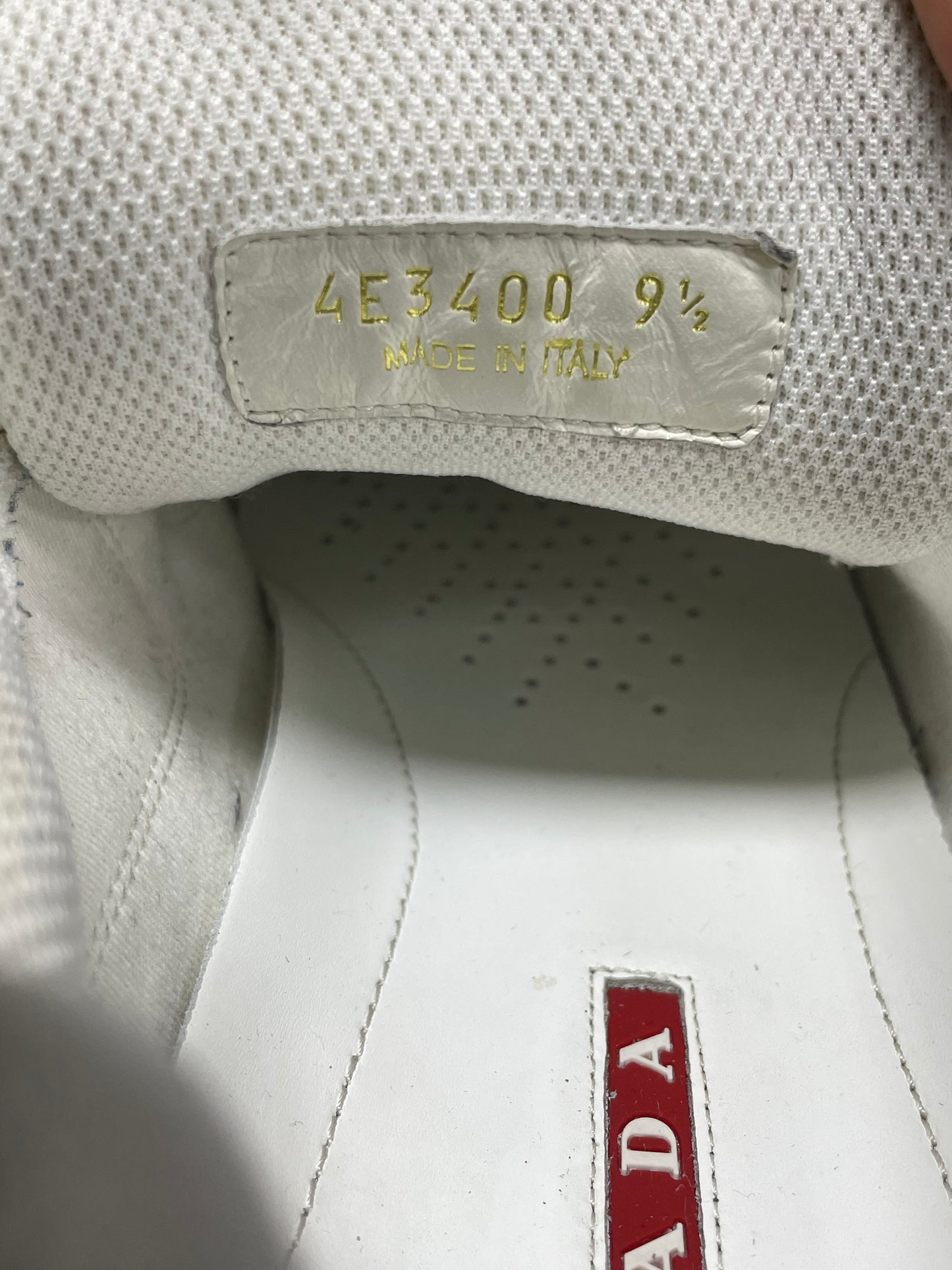 9.5-Prada Cup Grey Patent Leather Sneaker