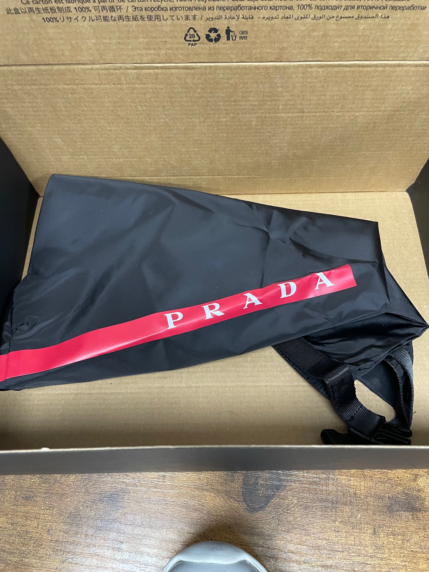 9.5-Prada Cup Grey Patent Leather Sneaker