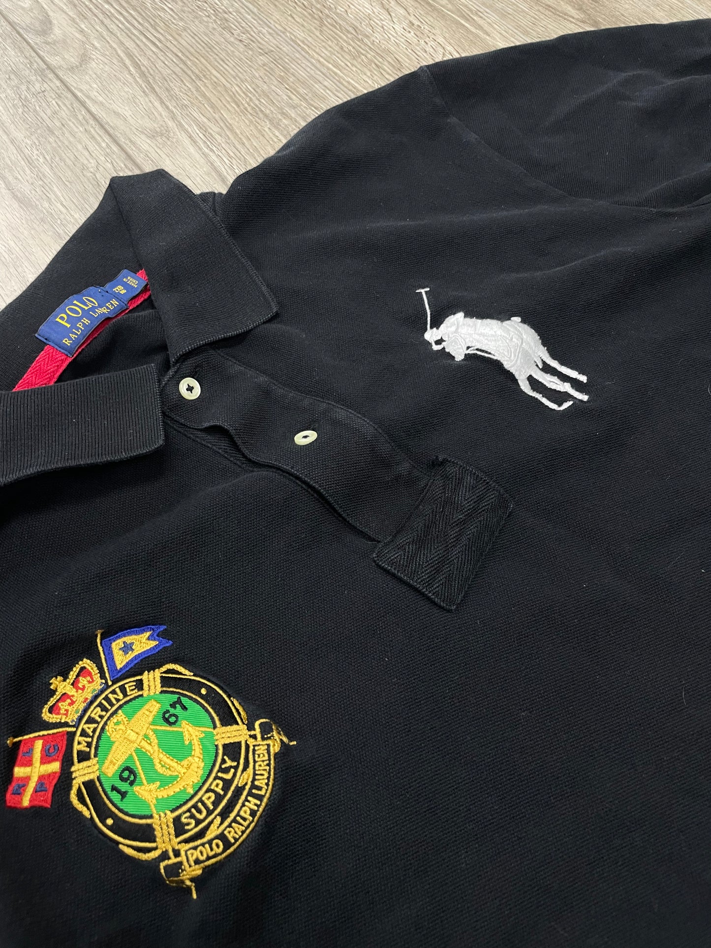 2XB-Ralph Lauren 1967 Marine Supply Black Polo