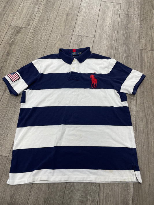 2XL-Ralph Lauren Striped USA Flag Polo