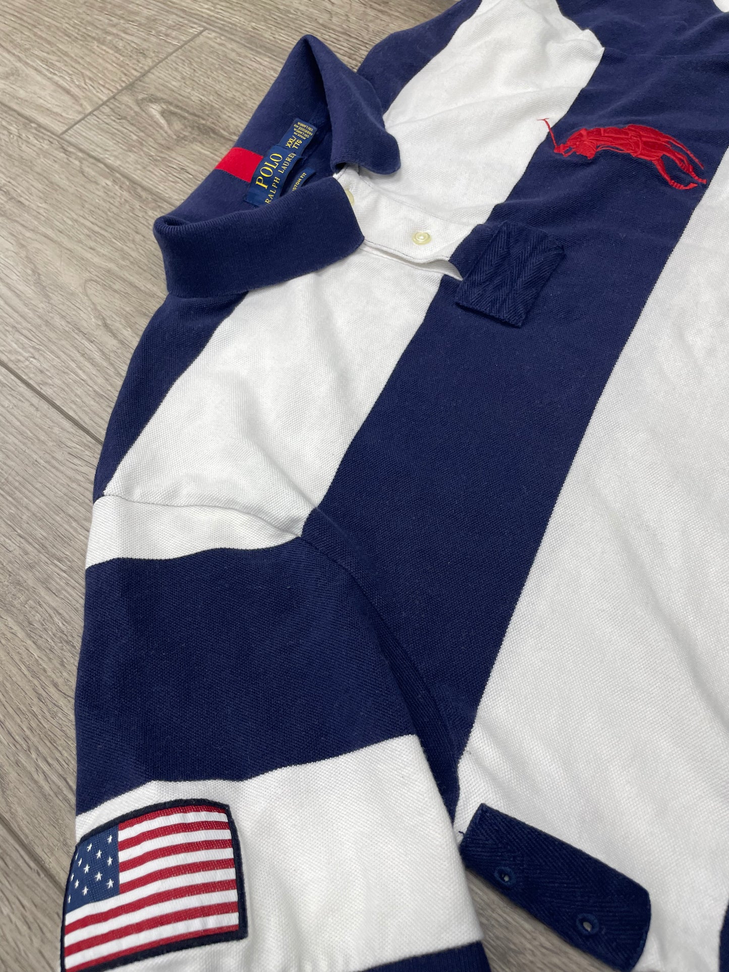 2XL-Ralph Lauren Striped USA Flag Polo