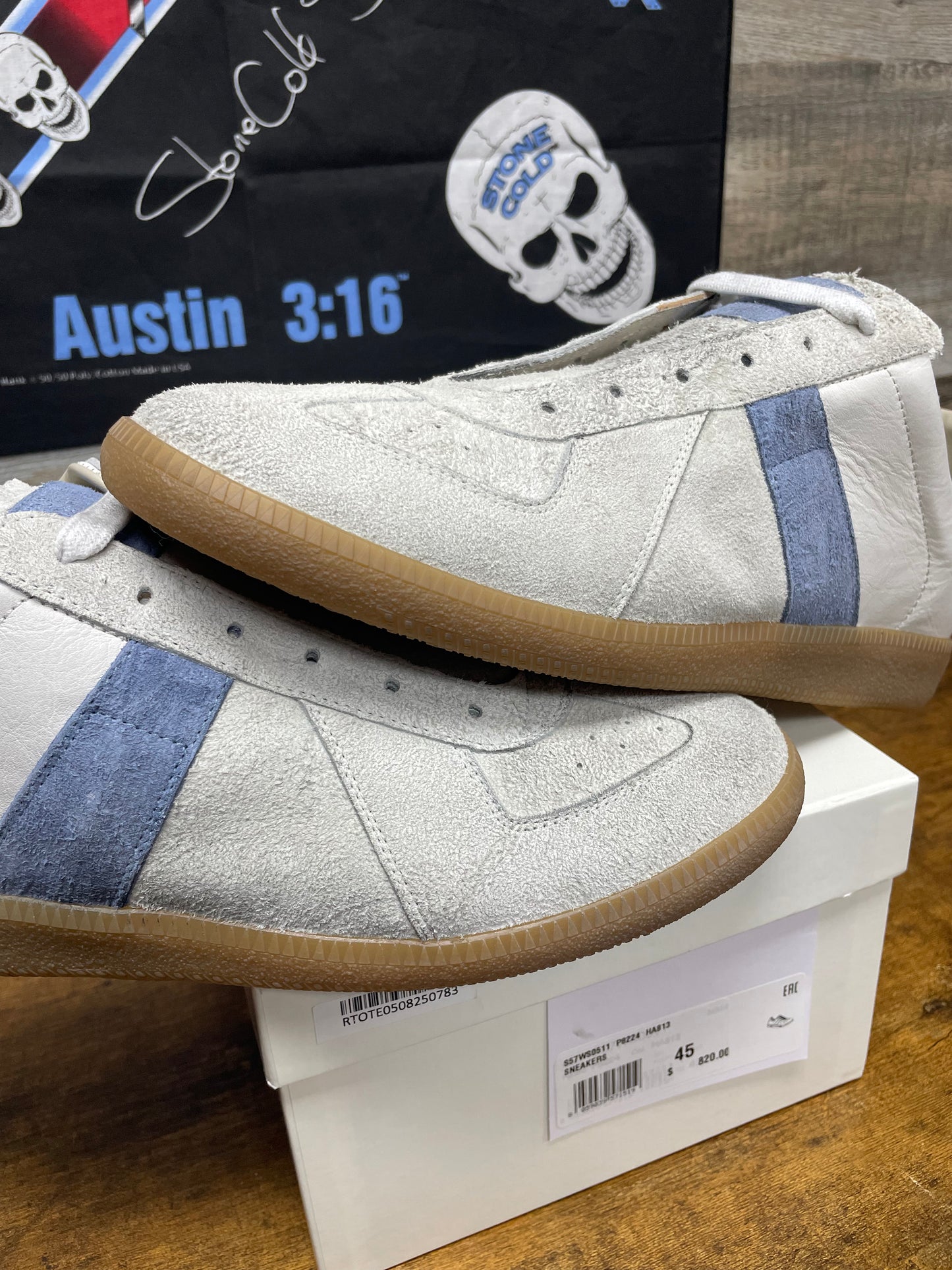 45/12-Maison Margiela Replica Sneakers Light Grey/Blue