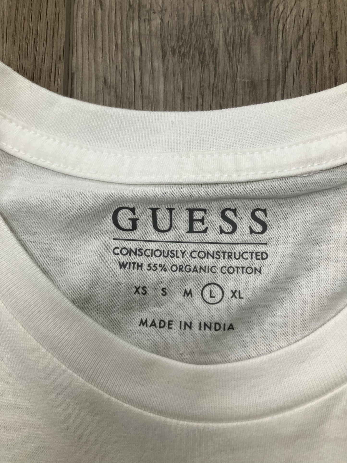 Guess White Tee Size L