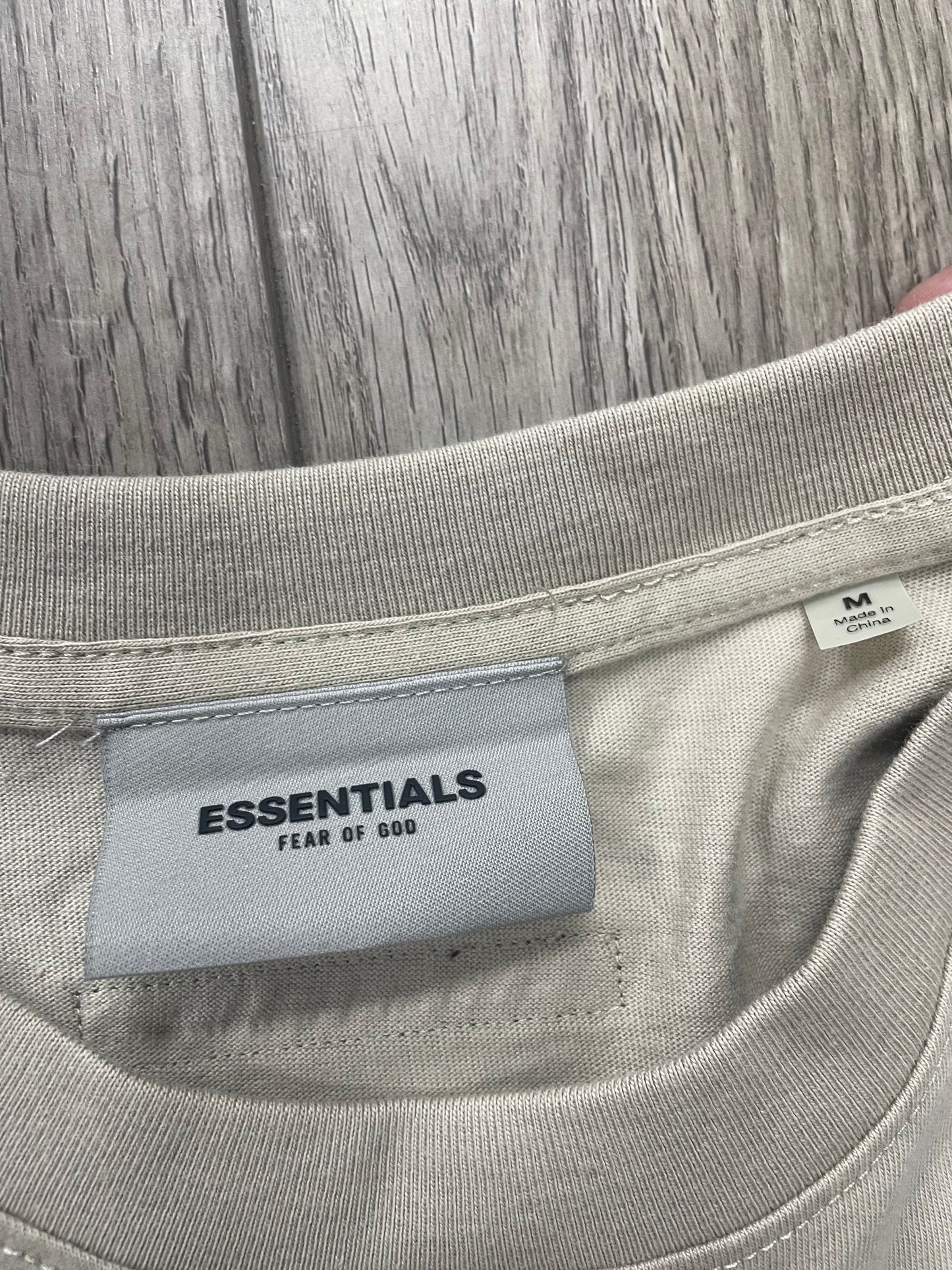 M-Fear of God Essentials Light Heather Oatmeal Tee
