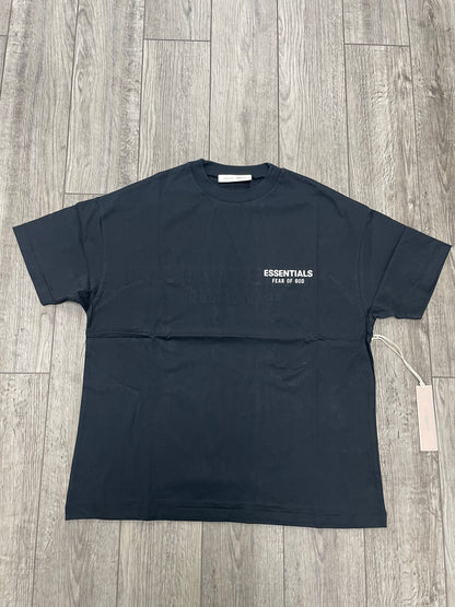XS-Fear of God Essentials Jet Black Tee