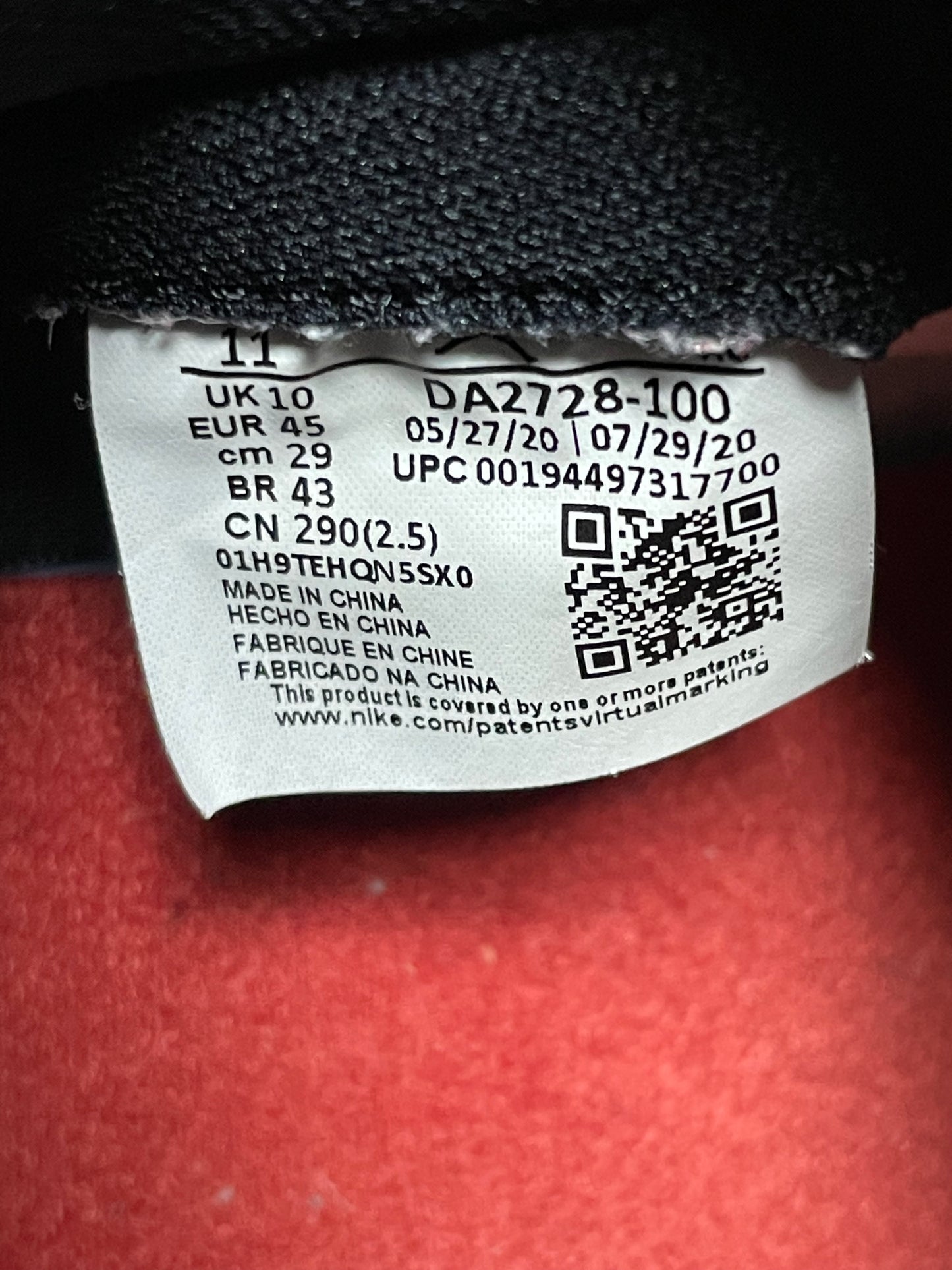 Jordan 1 Retro High Trophy Room Chicago Size 11