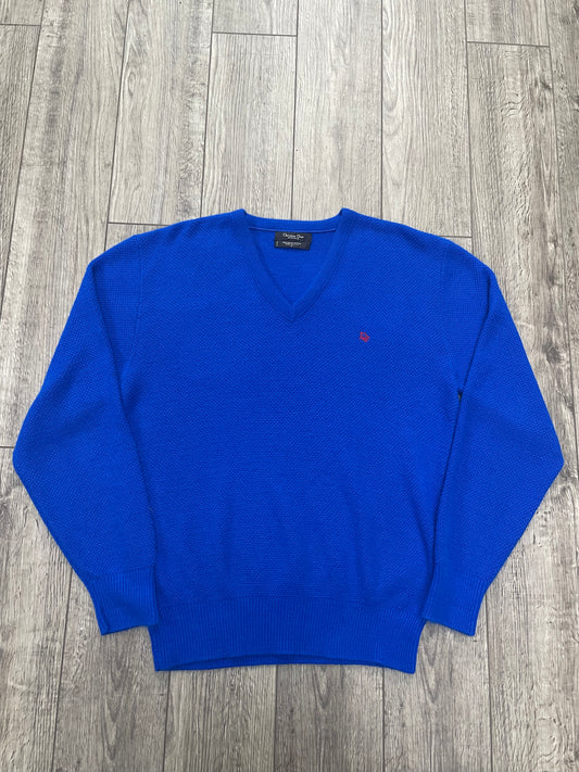 L - Vintage Christian Dior Blue Sweater